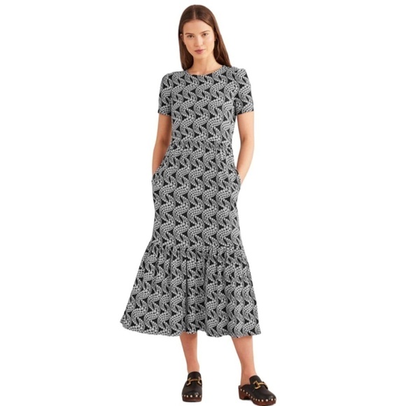 Boden - Tiered Easy Jersey Midi Dress
Black Daisy Swirl Sz 10 - Picture 1 of 9